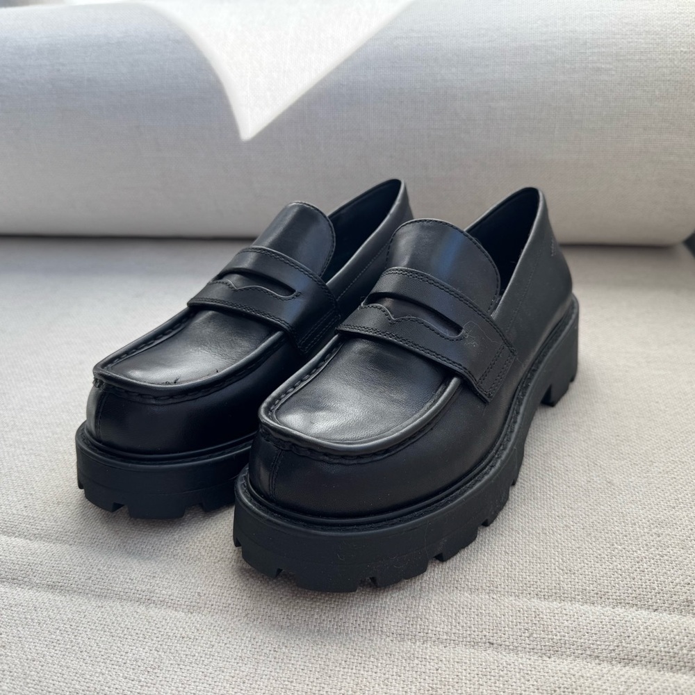 Vagabond Black Chunky Leather Loafers sz 6 - Picture 7 of 7